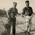 Ron Smith (standing left), Harry Martin (seated), John Fairhurst (right)