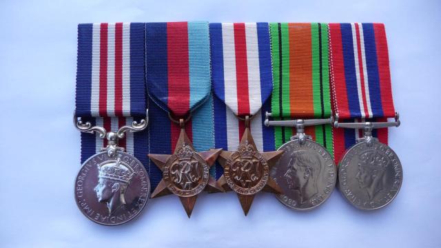 The medals of Marine Thomas Vardy MM  46RM Commando.
