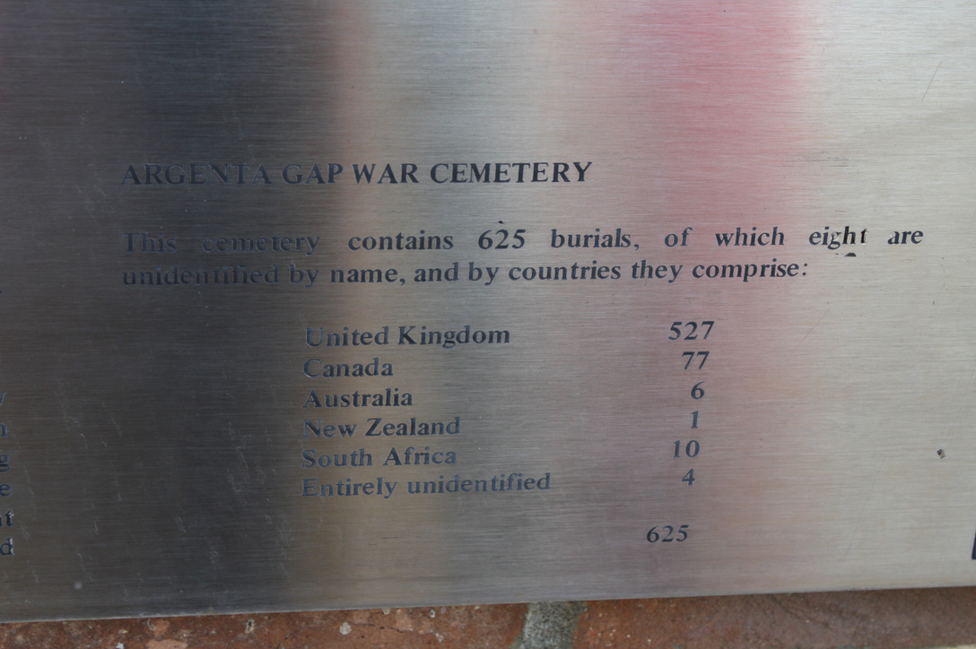 Argenta Gap War Cemetery Wall Plaque