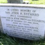 The family stone next to the grave of Trooper John Arthur Steward