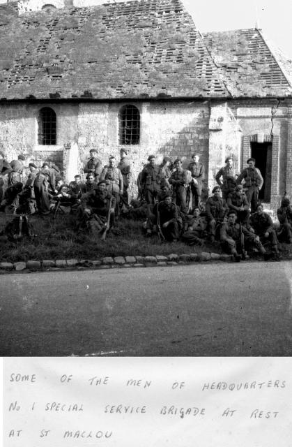 Some of No.1 Special Service Bde HQ at rest at St Maclou