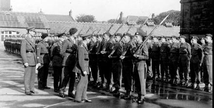 No.4 Commando post Dieppe parade at Barassie Street School, Troon (1)