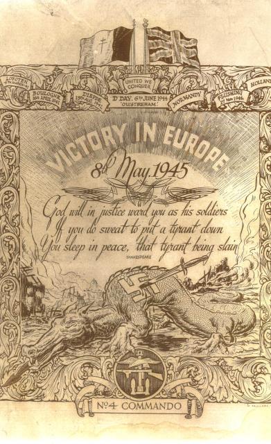 No.4 Commando 'Victory in Europe' poster