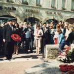 Brigadier Peter Young DSO MC and others o/s Memorial Church of St Sampson