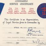 Commando Service Certificate for L/Cpl. Eric Groves MM