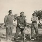 Percy Bream and 2 others in Polymedia, Cyprus 1955