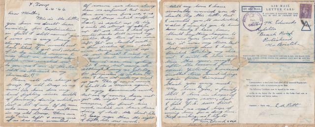 Letter home dated 6/4/44