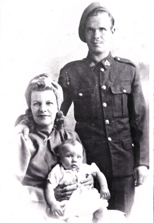 Trooper Frederick Cox with wife Dorothy and son Brian