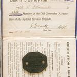 Commando Association Membership Card for Pte. Russell Edmunds