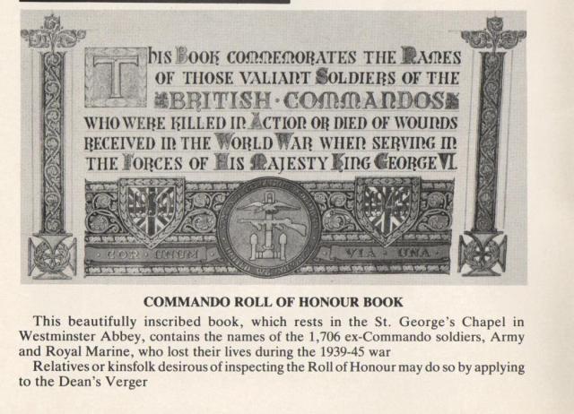 Commando Roll of Honour Book