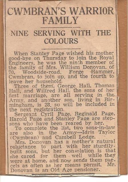 Newspaper report on Pte. Tom Hall, No.1 Cdo.