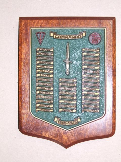 Commando Battle Honours Wall Plaque