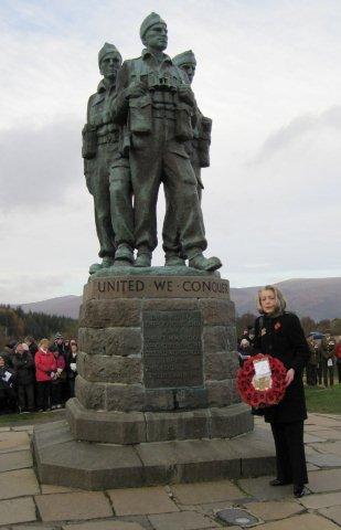 Jennie with wreath for Henry Eric Harden VC