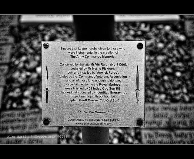 Army Commando Memorial plaque for those who helped