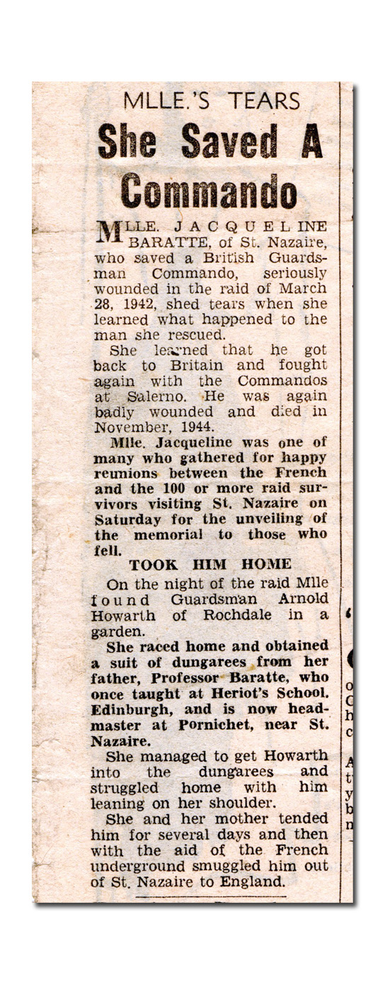 Newspaper cutting (3) re Arnold Howarth BEM, No.2 Cdo