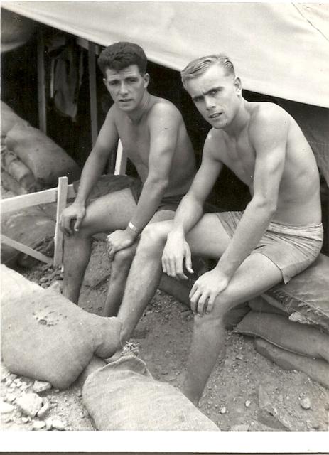 Ed Casey (left) and Jeff , 45 Commando, Dhala Camp 1961