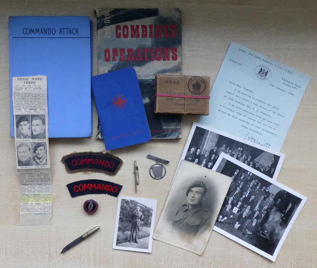 Collection of items relating to Tommy Simpson No.2 Cdo