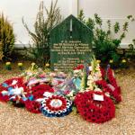 The wreaths at the monument