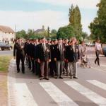 Veterans line up before marching to the 45RM Cdo memorial cross in Le Plein 6th June 1997