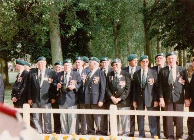 Veterans at the 45RM Commando memorial cross Le plein 6th June 1997