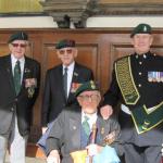 Johnny Morris (2 Cdo), Billy Moore (5 Cdo), Dougie Roderick (3 Cdo), and CVA Standard Bearer Fred Davies