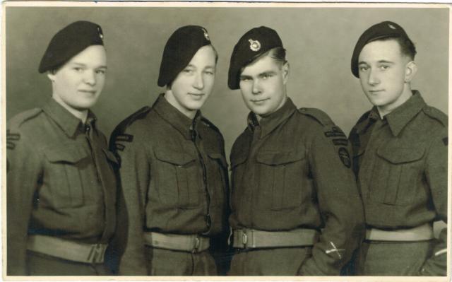 Mnes. Harriman, Oliver, Yeo and unknown from 'A' troop 46RM Commando