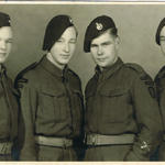 Ted Oliver (2nd left) and 3 others from 'A' troop 46RM Commando