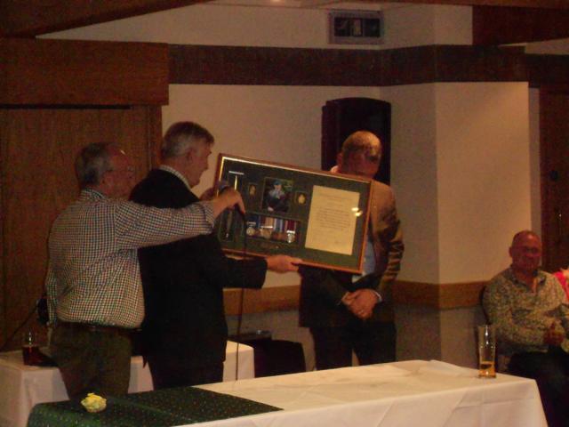 Presentation to Major Geoff Murray,our outgoing National Secretary