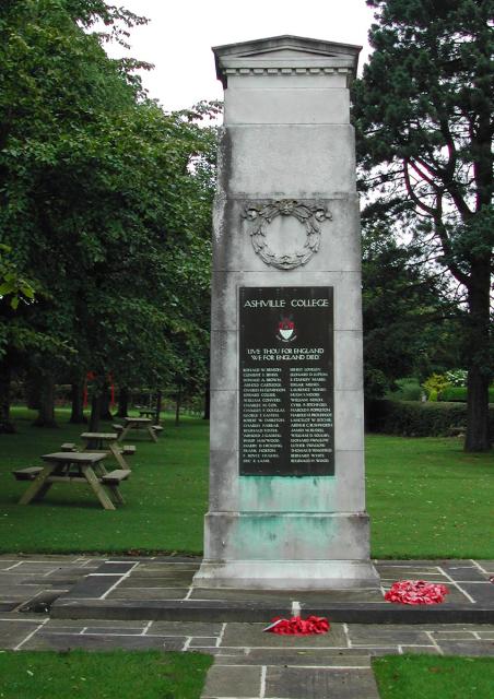 War Memorial, Ashville College, Yorkshire.