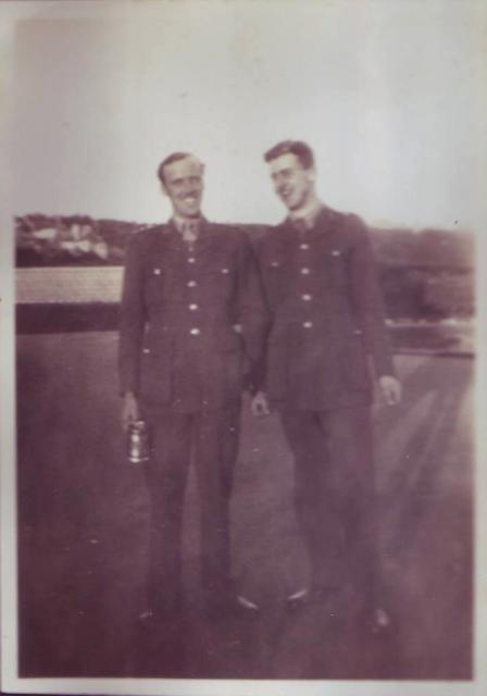 Capt. H.J.Symonds and Lt. Peter Maziere Mercer Wilson at Falmouth1943