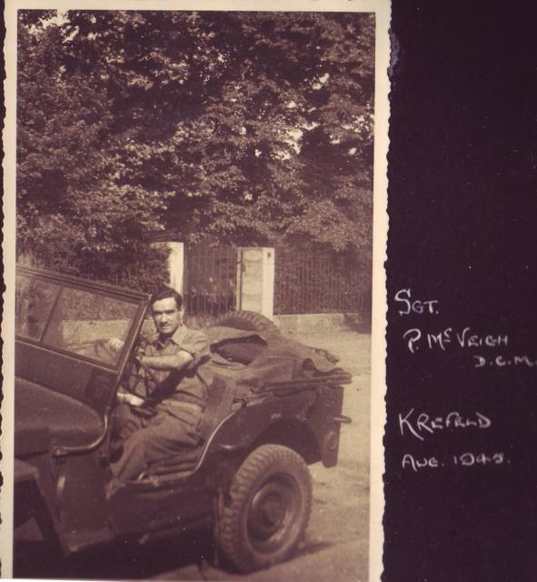 Sgt. Patrick McVeigh DCM, August 1945, Krefeld, Germany