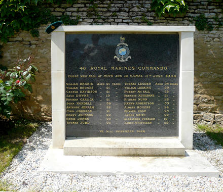 Memorial to 46RM Commando at Rots and Le Hamel