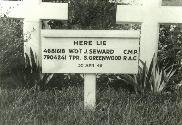 The grave of Tpr. Stephen Greenwood and RSM Joseph Seward