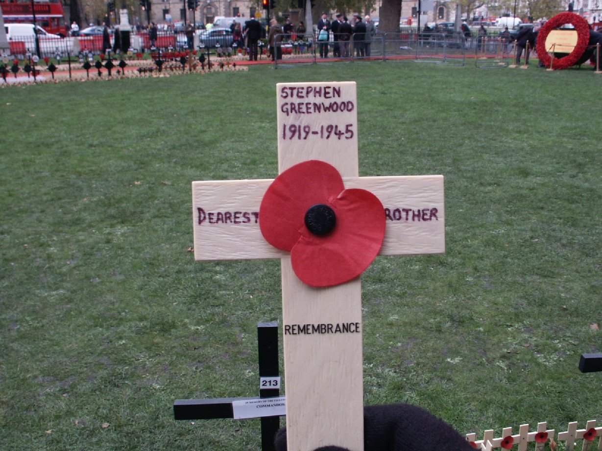 Remembrance cross for Tpr. Stephen Greenwood