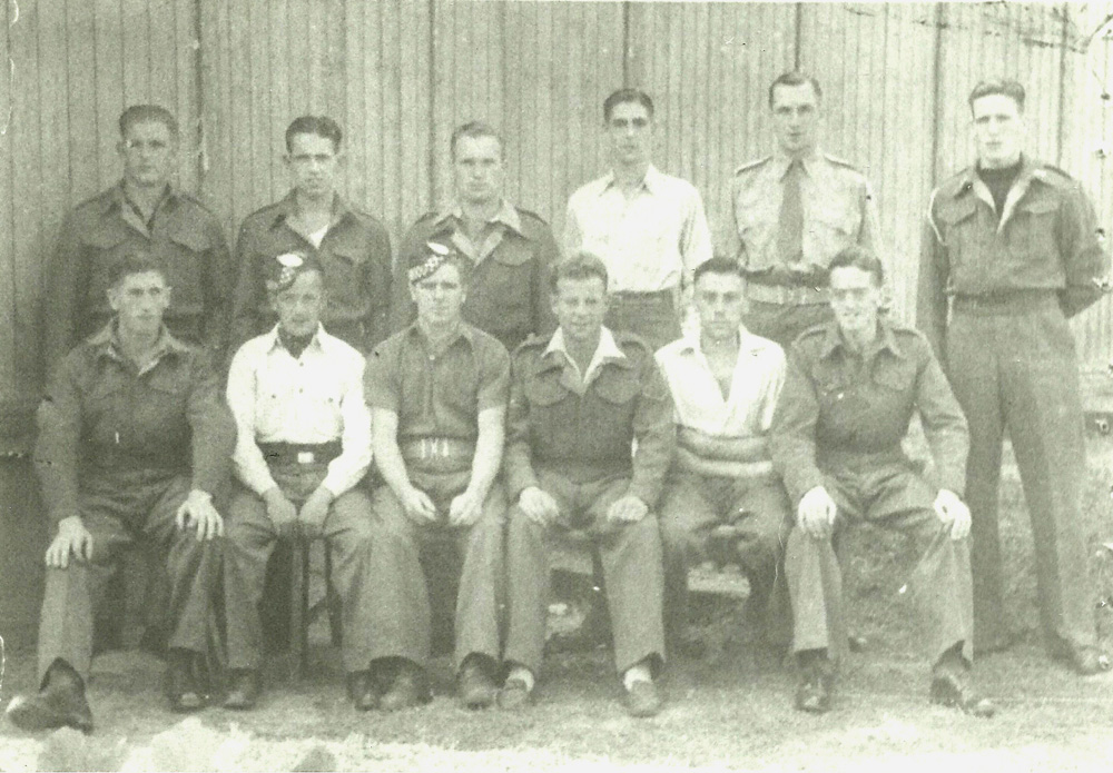 Stephen Greenwood (No 7 Cdo) and others at  Stalag 3-D near Berlin