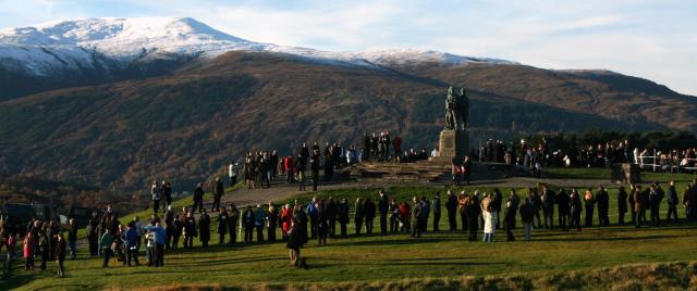 Commando Family and Friends gathering at the Memorial