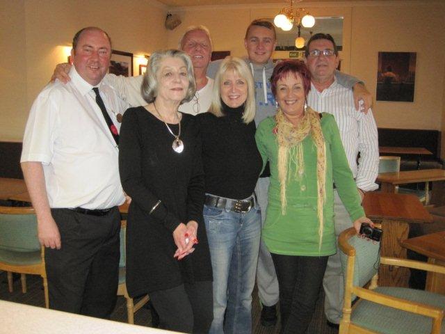 Brian Dunn, Jennie Barlow, John, Jan and Ben White. Bev and Ron Lain