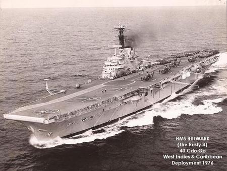 HMS Bulwark 1976 with 40 Cdo Group
