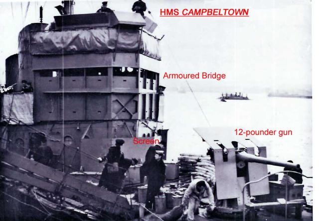 HMS Cambeltowns nearing her refit prior to the St Nazaire raid.