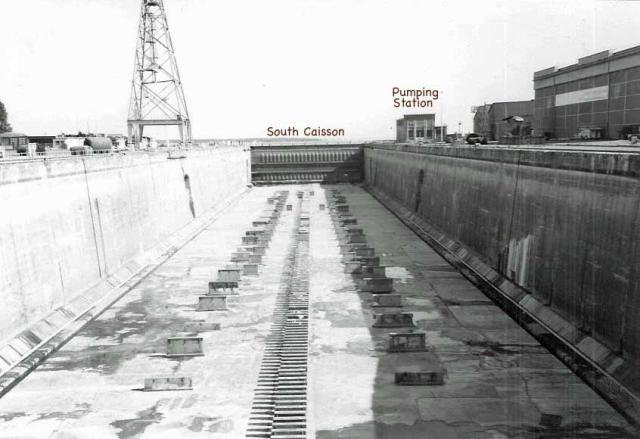 Inner face of North Caisson which was rammed by HMS Cambeltown.