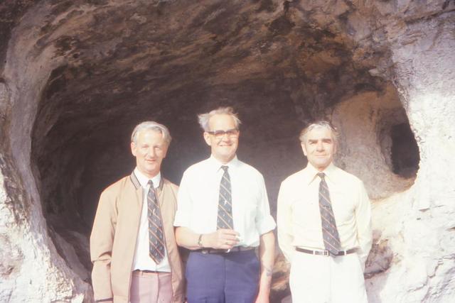 Norris Peak,  Ernie Cox, and Bill Ash on a trip back to Vis.