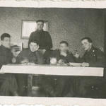 Robert Fowler (sitting 2nd left) and others from No 11 Cdo.at Lamlash, Arran