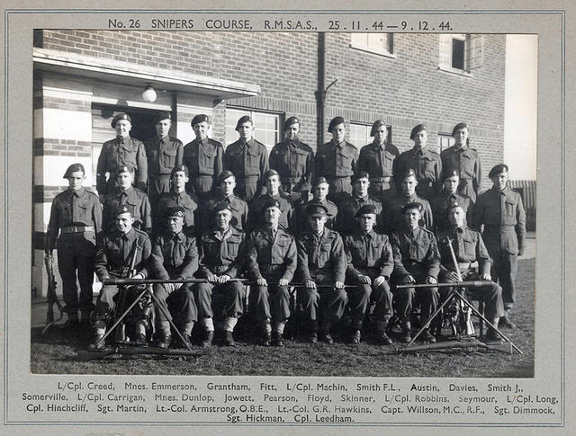 No 26 Snipers Course at RMSAS 25th Nov. to 9th Dec. 1944