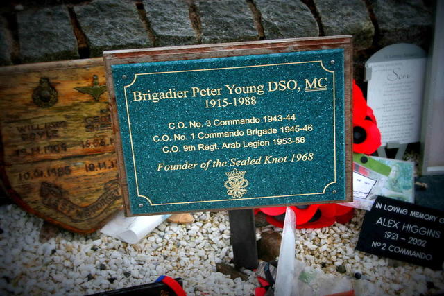 Brigadier Peter Young's Plaque, Memorial Garden, Spean Bridge May 2014