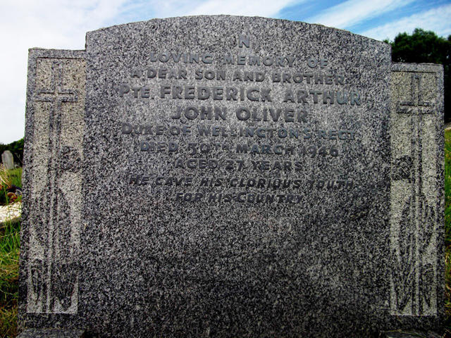 Grave of Private Frederick Arthur John Oliver