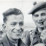 Lt Philip Walton - 1 troop  and  Lt John Roderick (with the pipe)  - 3 troop No.2 Cdo