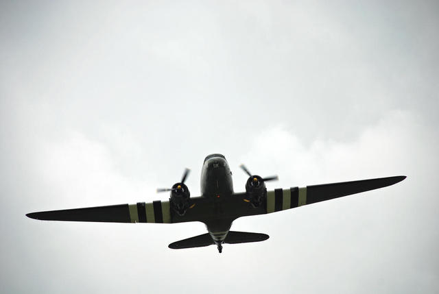 Dakota flying low over the Arboretum on Saturday