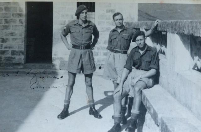 Mne Philip Bennett (on the left) 42RM Cdo, & two unknown marines