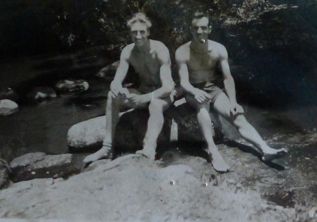 Mne Philip Bennett 42RM Cdo., and friend Johnnie in India March 1944