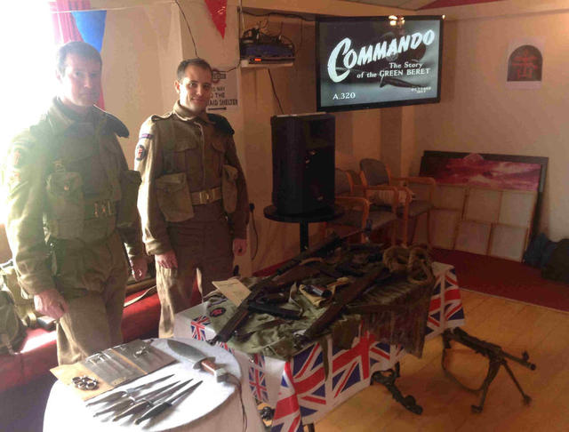 Paul and Mike at their display at the Caol Community Centre after the Service